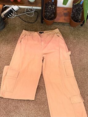 Forever 21 Peach Cargo Pants - Wide Leg Utility Style